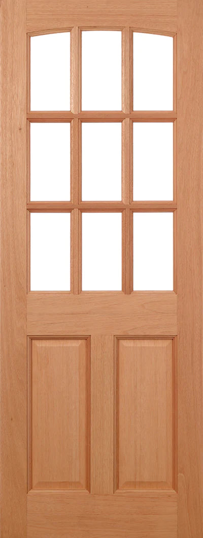 Georgia Hardwood Dowelled 9 Unglazed Light Panels External Door - All Sizes