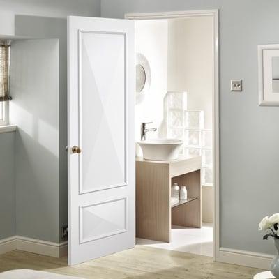 Knightsbridge White Primed 1 Glazed Clear Light Panel Interior Door - All Sizes-LPD Doors-Ultra Building Supplies