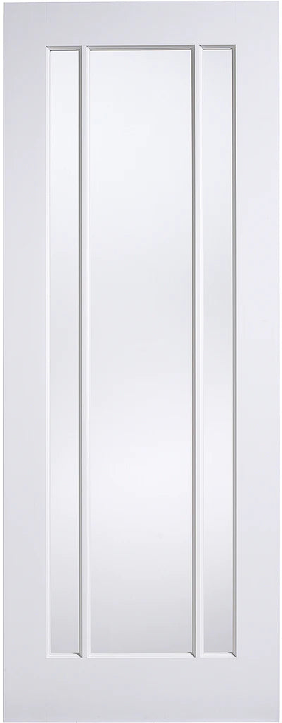 Lincoln White Primed 3 Glazed Clear Light Panels Interior Door - All Sizes