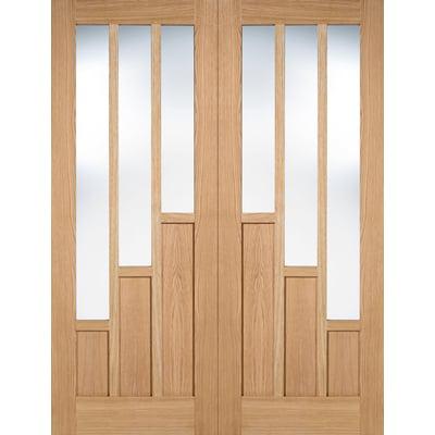 Oak Coventry 3 Light Panel Pair Un-Finished Internal Doors - All Sizes-LPD Doors-Ultra Building Supplies