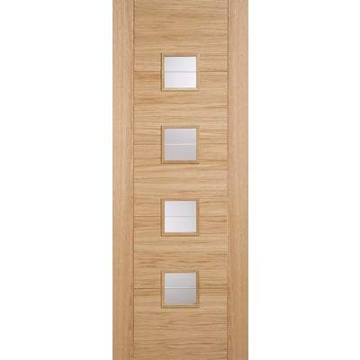 Oak Vancouver 4 Light Brilliant Cut Glass Pre-Finished Internal Door - All Sizes-LPD Doors-Ultra Building Supplies