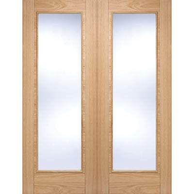 Oak Vancouver Glazed Pair Pre-Finished Internal Doors - All Sizes-LPD Doors-Ultra Building Supplies