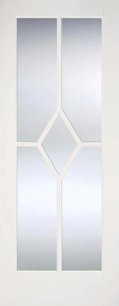 Reims White Primed Glazed Clear Light Panels Interior Door - All Sizes