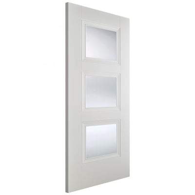 Amsterdam White Primed 3 Glazed Clear Bevelled Light Panels - All Sizes-LPD Doors-Ultra Building Supplies