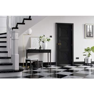 Antwerp Black Primed 3 Panel Interior Fire Door FD30 - All Sizes-LPD Doors-Ultra Building Supplies