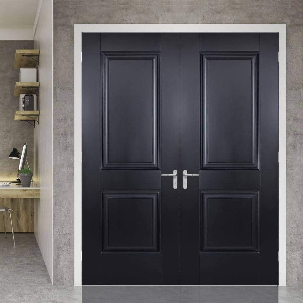 Arnhem Black Primed 2 Panel Interior Fire Door FD30 - All Sizes-LPD Doors-Ultra Building Supplies