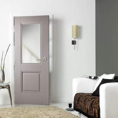 Arnhem Grey Primed 1 Glazed Clear Light Panel - All Sizes-LPD Doors-Ultra Building Supplies