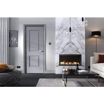 Arnhem Grey Primed 2 Panel Interior Fire Door FD30 - All Sizes-LPD Doors-Ultra Building Supplies