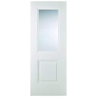 Arnhem White Primed 1 Glazed Clear Bevelled Light Panel Interior Door - All Sizes-LPD Doors-Ultra Building Supplies