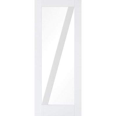 Barn White Primed 1 Glazed Clear Light Panel Internal Door - All Sizes-LPD Doors-Ultra Building Supplies