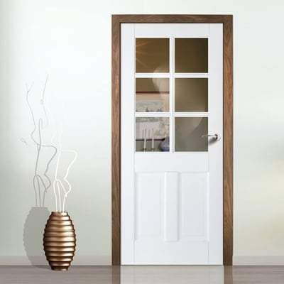 Canterbury White 6 Glazed Clear Light Panels Interior Door - All Sizes-LPD Doors-Ultra Building Supplies