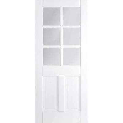 Canterbury White 6 Glazed Clear Light Panels Interior Door - All Sizes-LPD Doors-Ultra Building Supplies