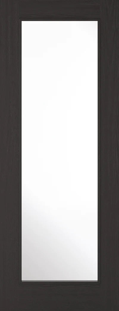Deiz Charcoal Black Pre-Finished 1 Glazed Clear Light Panel Interior Door - All Sizes