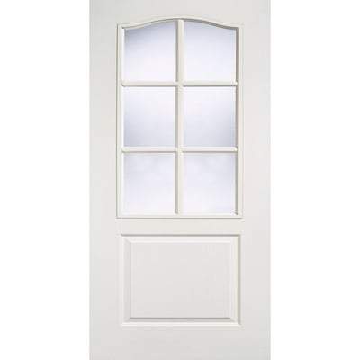 Classical Moulded White Primed 6 Glazed Clear Light Panels Interior Door - All Sizes-LPD Doors-Ultra Building Supplies