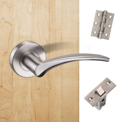 Corvus Satin Chrome Handle Hardware Pack-LPD Doors-Ultra Building Supplies