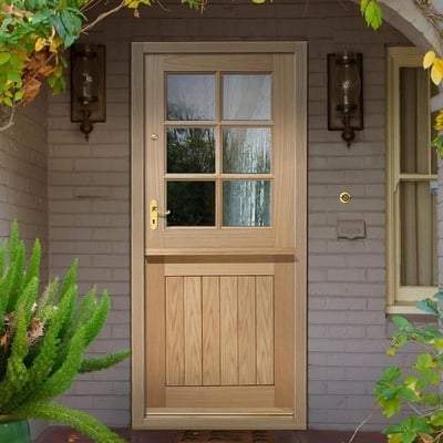 Cottage Stable Oak Unfinished 6 Double Glazed Clear Light Panels External Door - All Sizes-LPD Doors-Ultra Building Supplies