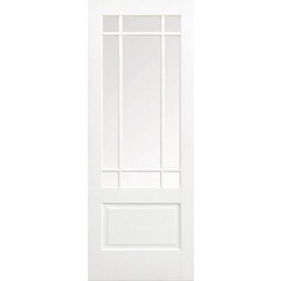 Downham White Primed 9 Glazed Clear Bevelled Light Panels Interior Door - All Sizes-LPD Doors-Ultra Building Supplies