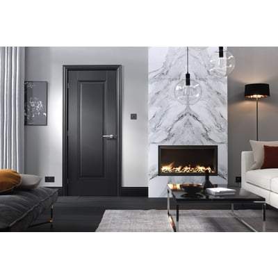 Eindhoven Black Primed 1 Panel Interior Fire Door FD30 - All Sizes-LPD Doors-Ultra Building Supplies