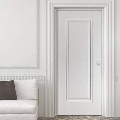 Eindhoven White Primed 1 Panel Interior Fire Door FD30 - All Sizes-LPD Doors-Ultra Building Supplies