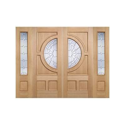 Empress Oak Unfinished 1 Double Glazed Bevelled Zinc Clear Light Panel External Door - All Sizes-LPD Doors-Ultra Building Supplies