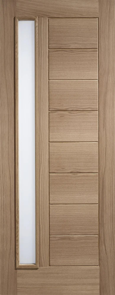 Goodwood Oak Unfinished 1 Double Glazed Frosted Light Panel External Door - All Sizes