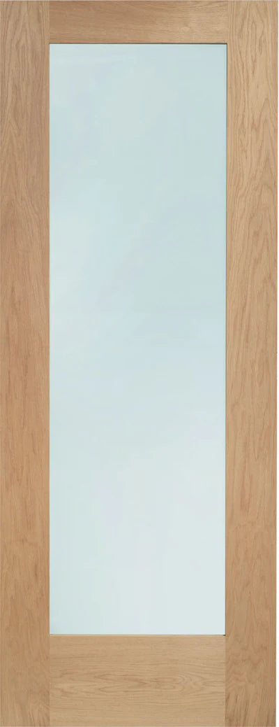 Pattern 10 Oak Unfinished 1 Double Glazed Clear Light Panel External Door - All Sizes