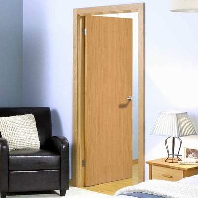 Flush Oak Pre-Finished Interior Fire Door FD30 - All Sizes-LPD Doors-Ultra Building Supplies