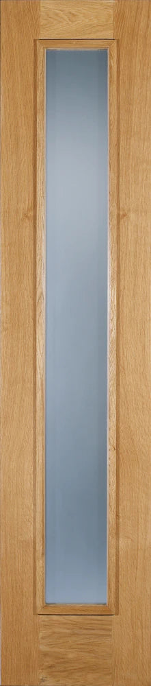Oak Unfinished 1 Double Glazed Frosted Panel External Door Sidelight - 2057mm x 457mm