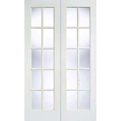 GTPSA White Primed 10 Glazed Clear Bevelled Light Panels Pair Interior Doors - All Sizes-LPD Doors-Ultra Building Supplies