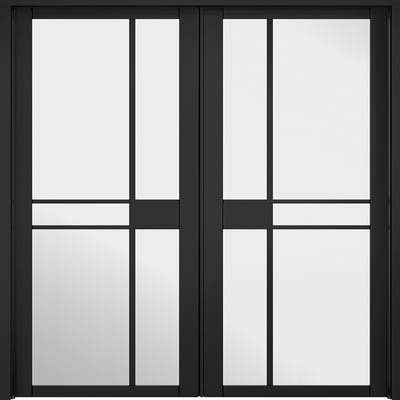 Greenwich Black Primed 10 Glazed Clear Light Panels Interior Room Divider - 2031mm x 1246mm-LPD Doors-Ultra Building Supplies