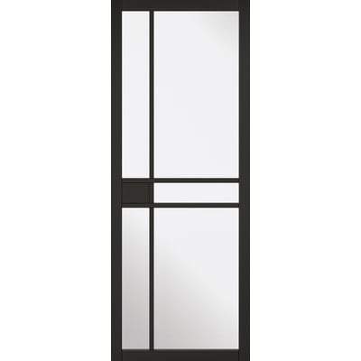 Greenwich Black Primed 5 Glazed Clear Light Panels Interior Door - All Sizes-LPD Doors-Ultra Building Supplies