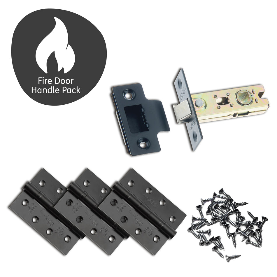 Sesia Fire Door Handle Pack with 65mm Latch
