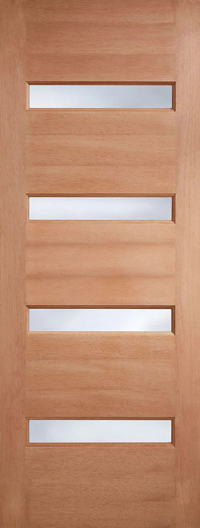 Balham Hardwood M&T 4 Double Glazed Frosted Light Panels External Door - All Sizes