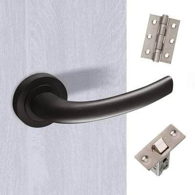 Hydra Matt Black Handle Hardware Pack-LPD Doors-Ultra Building Supplies