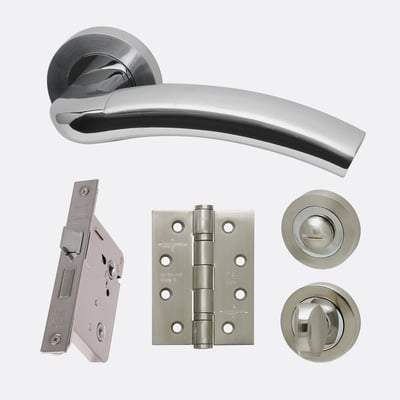 Jupiter Polished Chrome/Satin Chrome Handle Hardware Pack-LPD Doors-Ultra Building Supplies