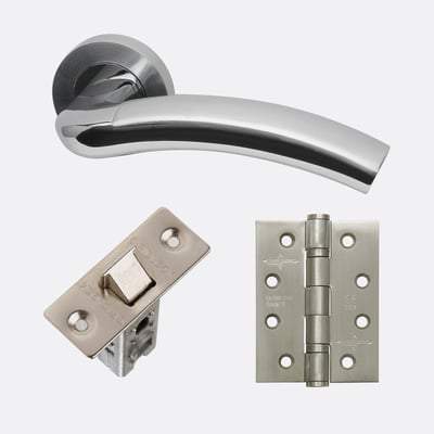 Jupiter Polished Chrome/Satin Chrome Handle Hardware Pack-LPD Doors-Ultra Building Supplies