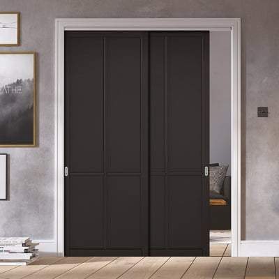 Liberty Black Primed Panelled Interior Door - All Sizes-LPD Doors-Ultra Building Supplies