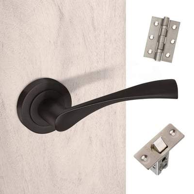 Lupus Matt Black Handle Hardware Pack-LPD Doors-Ultra Building Supplies