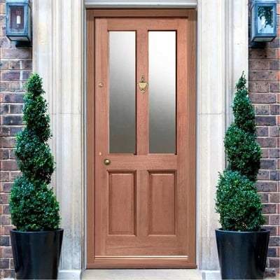 Malton Hardwood Dowelled 2 Double Glazed Frosted Light Panels External Door - All Sizes-LPD Doors-Ultra Building Supplies
