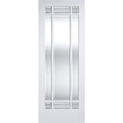 Manhattan White Primed 9 Panel Clear Bevelled Light Panels Interior Door - All Sizes-LPD Doors-Ultra Building Supplies