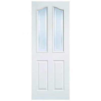 Mayfair Moulded White Primed 2 Glazed Light Frosted Light Panels Interior Door - All Sizes-LPD Doors-Ultra Building Supplies