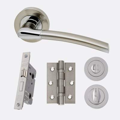 Mercury Chrome/Satin Nickel Handle Hardware Pack-LPD Doors-Ultra Building Supplies