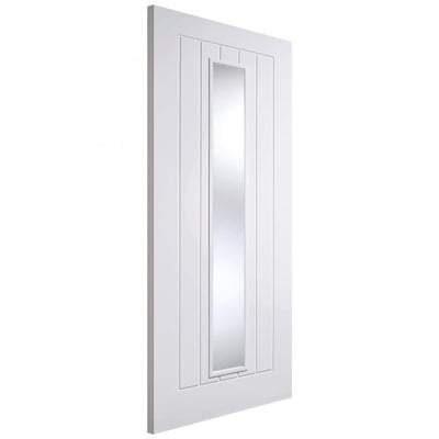 Mexicano White Primed 1 Glazed Clear White Panel Interior Door - All Sizes-LPD Doors-Ultra Building Supplies