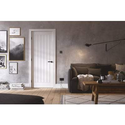 Mexicano White Primed Interior Fire Door FD30 - All Sizes-LPD Doors-Ultra Building Supplies