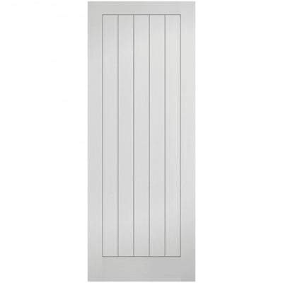 Moulded Textured Vertical White Primed 5 Panel Interior Fire Door FD30 - All Sizes-LPD Doors-Ultra Building Supplies