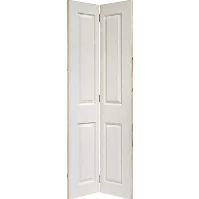Moulded Textured White Primed Bi-Fold Interior Door - 1981mm x 762mm-LPD Doors-Ultra Building Supplies