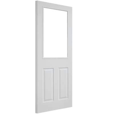 Moulded White Primed 1 Glazed Clear Light Panel Interior Door - All Sizes-LPD Doors-Ultra Building Supplies