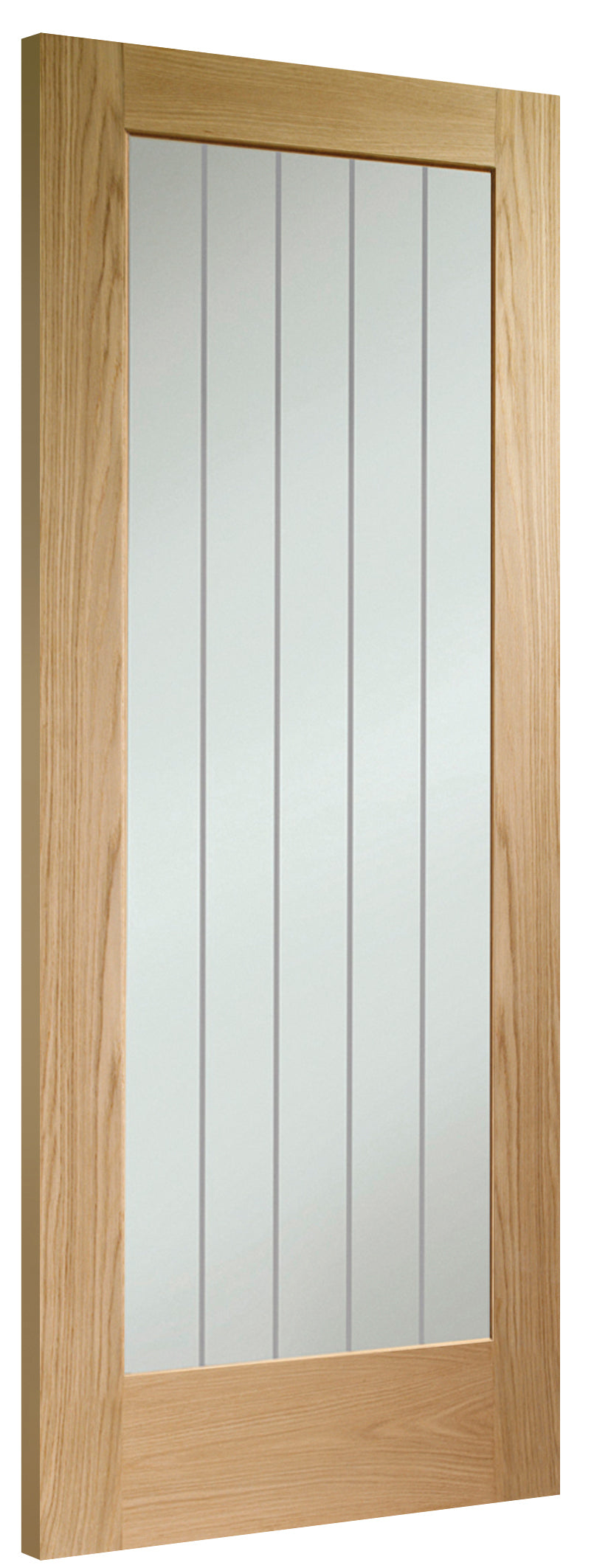 Suffolk P10 Internal Oak Fire Door with Clear Etched Glass