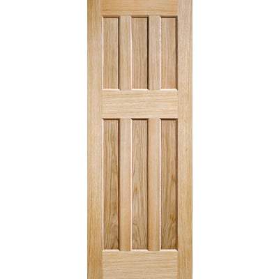 Oak 60's Style Panelled Un-Finished Internal Fire Door FD30 - All Sizes-LPD Doors-Ultra Building Supplies