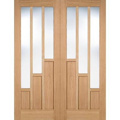 Oak Coventry 3 Light Panel Pair Pre-Finished Internal Doors - All Sizes-LPD Doors-Ultra Building Supplies